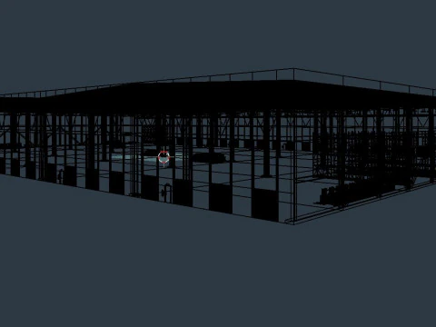 Industrial Warehouse Interior 7 3D Model