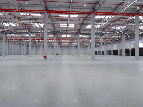 Industrial Warehouse Interior 8 3D Model