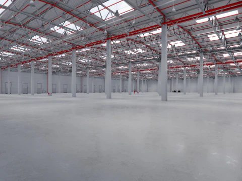 Industrial Warehouse Interior 8 3D Model