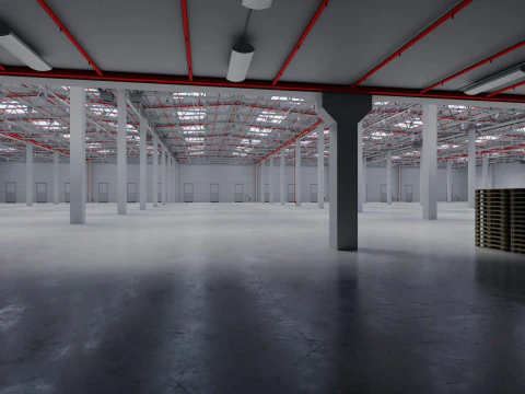 Industrial Warehouse Interior 8 3D Model