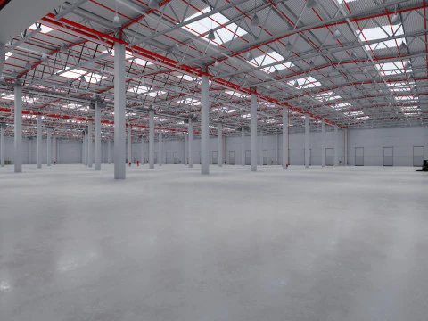 Industrial Warehouse Interior 8 3D Model