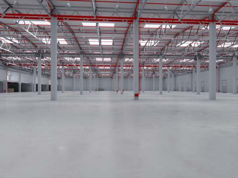 Industrial Warehouse Interior 8 Modello 3D