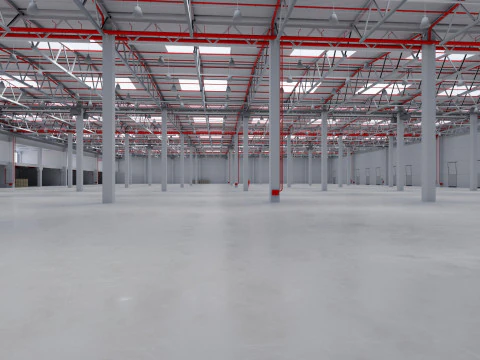 Industrial Warehouse Interior 8 3D Model