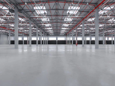 Industrial Warehouse Interior 8 3D Model