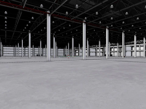 Industrial Warehouse Interior 8 3D Model