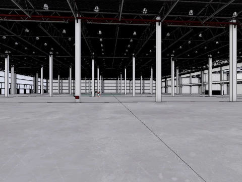 Industrial Warehouse Interior 8 3D Model