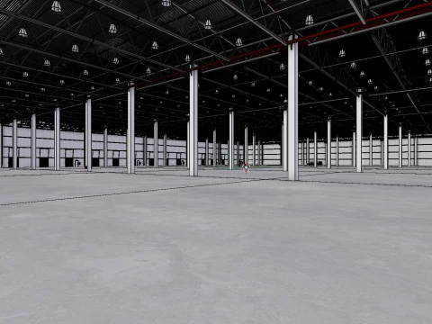 Industrial Warehouse Interior 8 3D Model