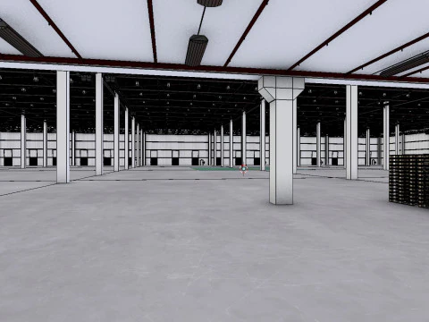 Industrial Warehouse Interior 8 3D Model