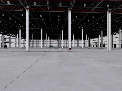 Industrial Warehouse Interior 8 3D Model