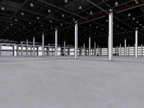 Industrial Warehouse Interior 8 3D Model