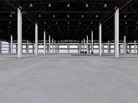 Industrial Warehouse Interior 8 3D Model