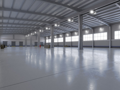 Industrial Warehouse Interior 9 3D मॉडल
