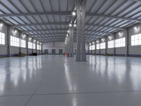 Industrial Warehouse Interior 9 3D Model