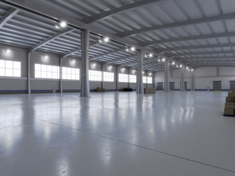 Industrial Warehouse Interior 9 3D Model