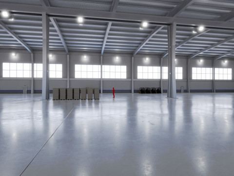 Industrial Warehouse Interior 9 3D Model