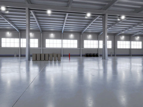 Industrial Warehouse Interior 9 3D Model
