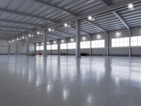 Industrial Warehouse Interior 9 3D Model