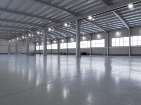 Industrial Warehouse Interior 9 3D Model
