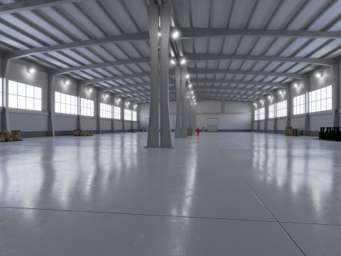 Industrial Warehouse Interior 9 3D Model