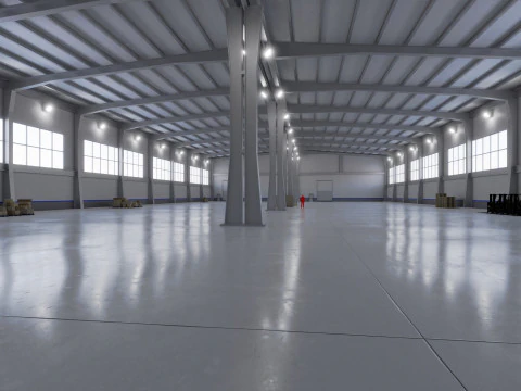 Industrial Warehouse Interior 9 3D Model