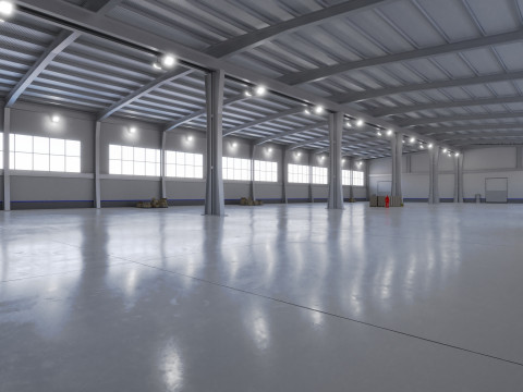 Industrial Warehouse Interior 9 3D Model