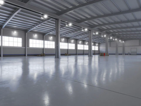 Industrial Warehouse Interior 9 3D Model