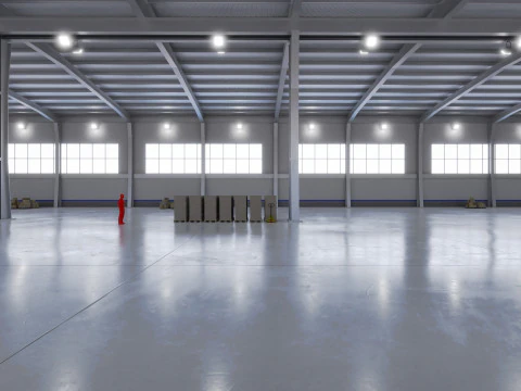 Industrial Warehouse Interior 9 3D Model