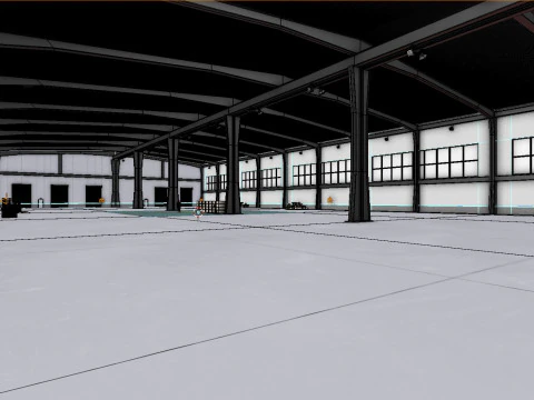 Industrial Warehouse Interior 9 3D Model