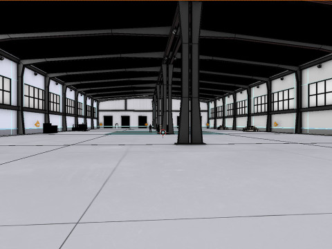 Industrial Warehouse Interior 9 3D Model