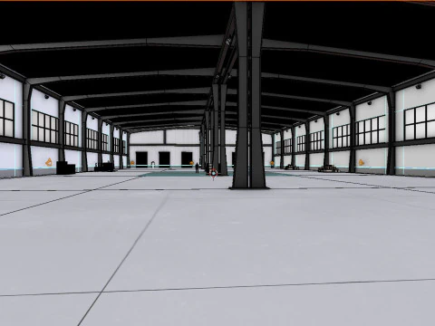 Industrial Warehouse Interior 9 3D Model