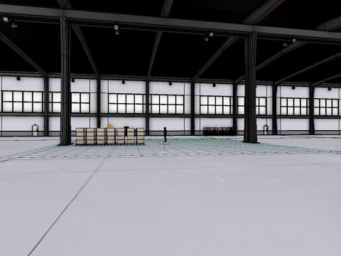 Industrial Warehouse Interior 9 3D Model