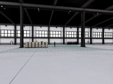 Industrial Warehouse Interior 9 3D Model