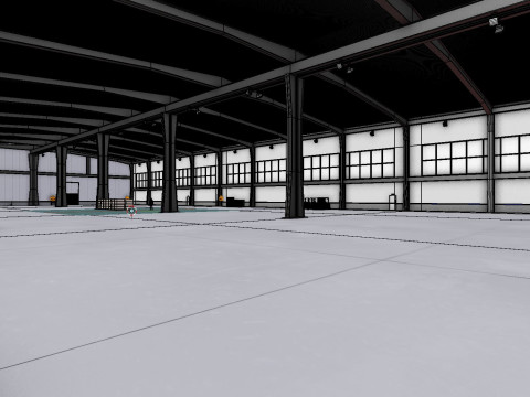 Industrial Warehouse Interior 9 3D Model