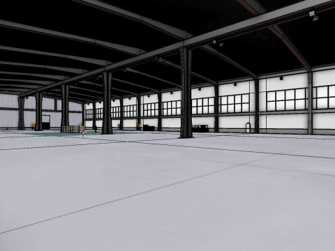 Industrial Warehouse Interior 9 3D Model