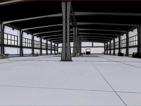 Industrial Warehouse Interior 9 3D Model