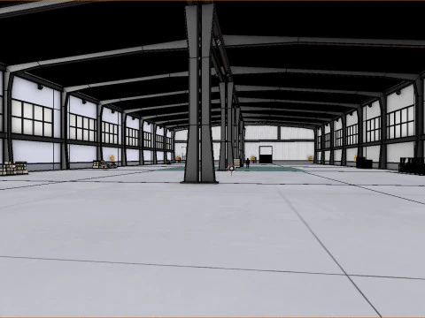 Industrial Warehouse Interior 9 3D Model