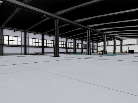 Industrial Warehouse Interior 9 3D Model
