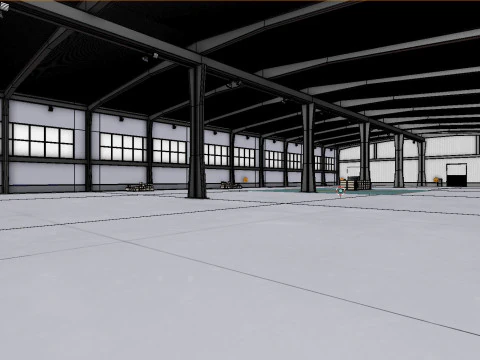 Industrial Warehouse Interior 9 3D Model