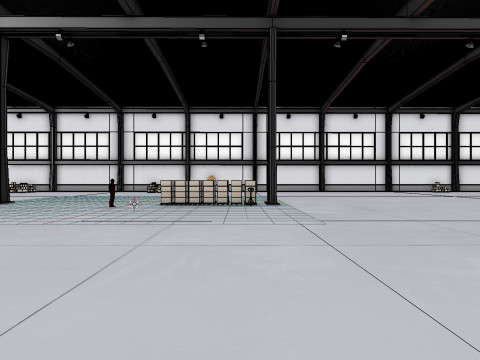 Industrial Warehouse Interior 9 3D Model