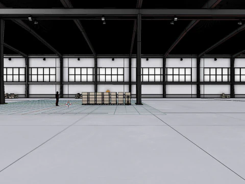 Industrial Warehouse Interior 9 3D Model