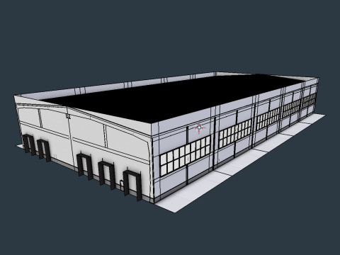 Industrial Warehouse Interior 9 3D Model