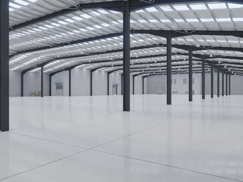 Industrial Warehouse Interior 10 3D मॉडल