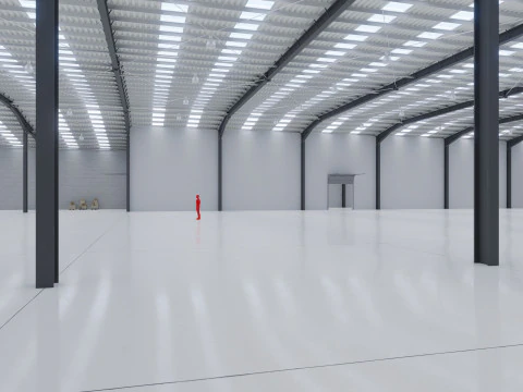 Industrial Warehouse Interior 10 3D Model