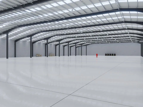 Industrial Warehouse Interior 10 3D Model