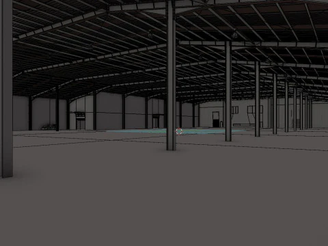 Industrial Warehouse Interior 10 3D Model