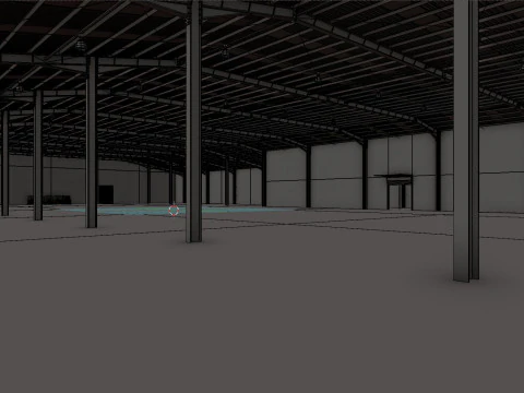 Industrial Warehouse Interior 10 3D Model
