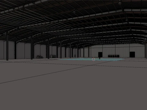 Industrial Warehouse Interior 10 3D Model