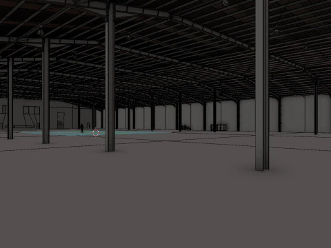 Industrial Warehouse Interior 10 3D Model