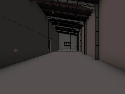 Industrial Warehouse Interior 10 3D Model