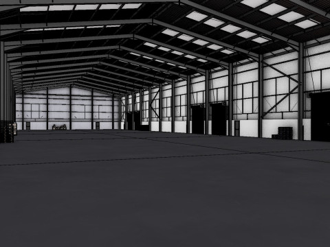 Industrial Warehouse Interior 11 3D Model